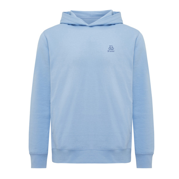 Mikina s kapucí a bočními kapsami Iqoniq Yengo z rec. bavlny - Sky Blue / XS