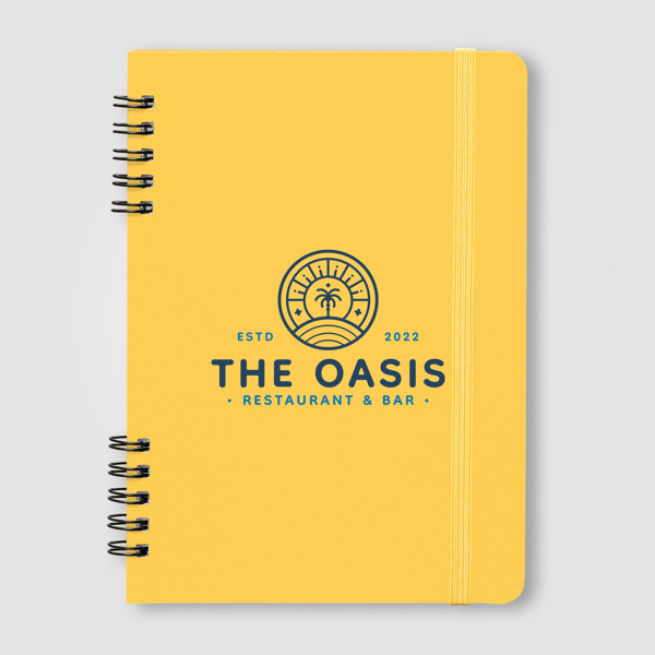 Jora Spiral Bound Notebook - A5 - Yellow / Silkscreen