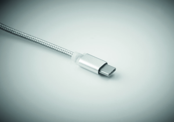 Rizo kabel za obesek za ključe USB-A, tip-C 2v1 - Silver
