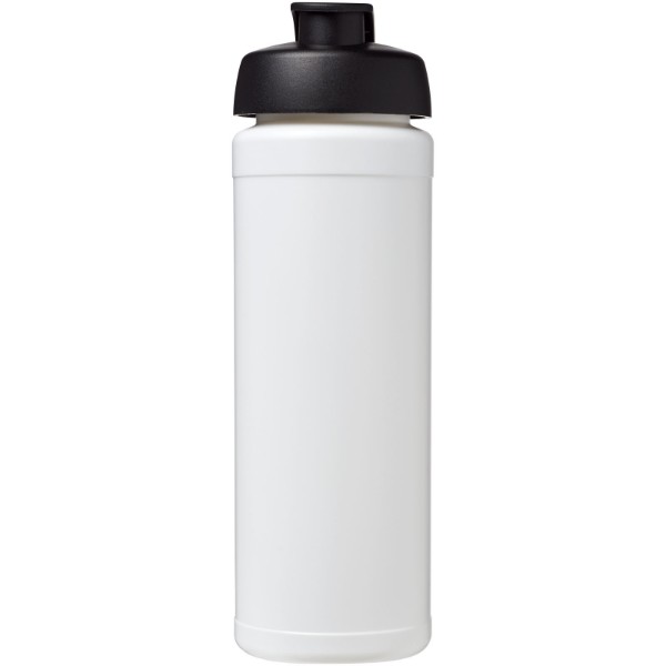 Garrafa desportiva com tampa Flip de 750 ml Baseline® Plus grip - Branco / Preto Liso