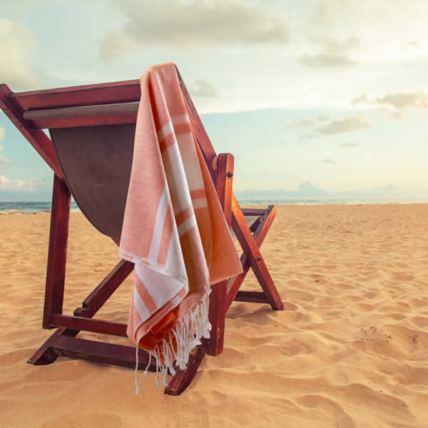 Fouta coton 150g WAVE - ORANGE