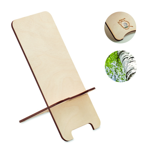 Grouw Stand phone holder, birch wood, 180x78 mm