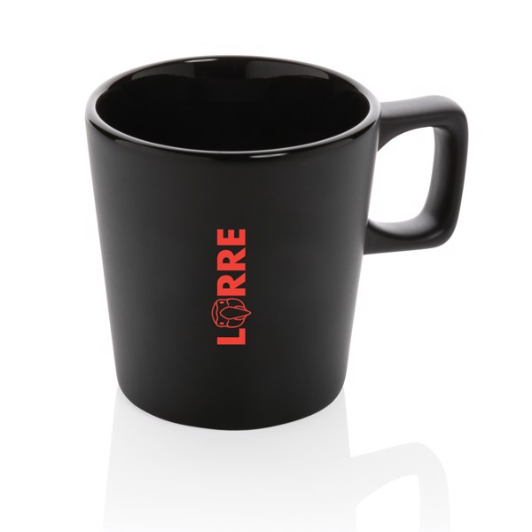 Ceramic modern coffee mug 300ml - Black / Black