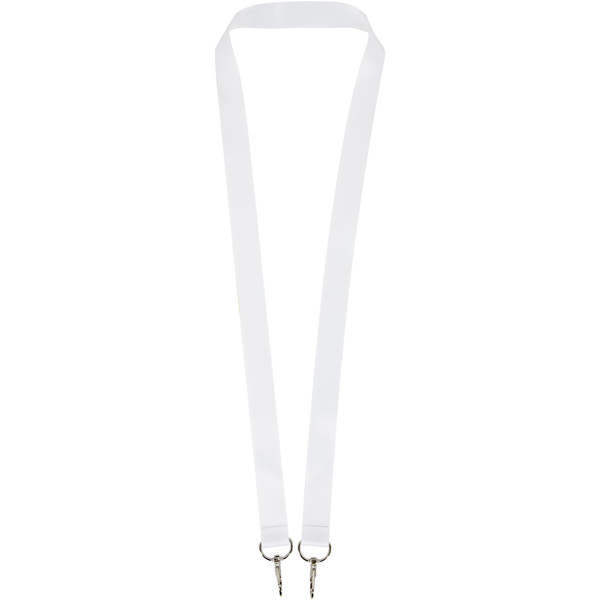 Leia sublimation RPET lanyard with 2 keyrings - White / 25mm