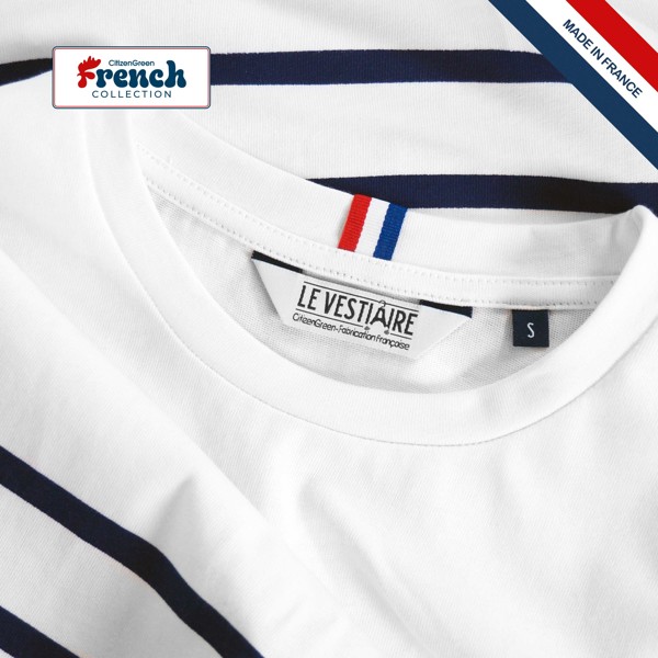 Marinière Bio230g MARIN - BLANC/BLEU MARINE / L