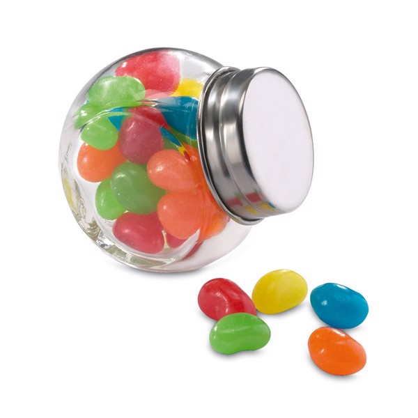 Glass jar with jelly beans Beandy