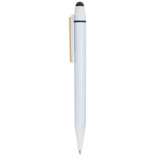 BOLIGRAFO TOUCH CON CLIP BAMBU "BALI" - Blanco