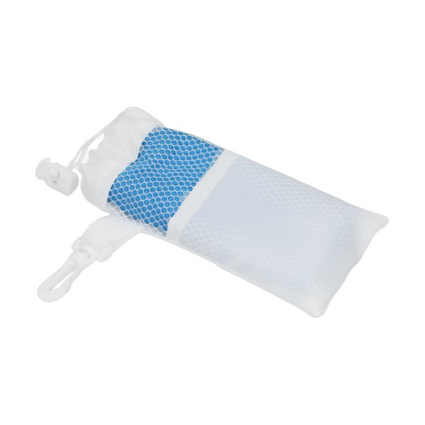 Fitness Towel "Cooling" - White / Blue