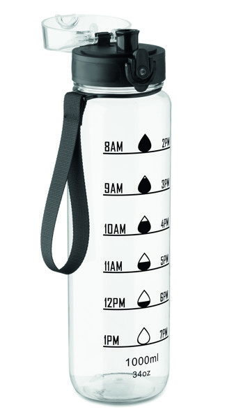 Sport-Trinkflasche RPET 1L Isforden Mark - Transparent