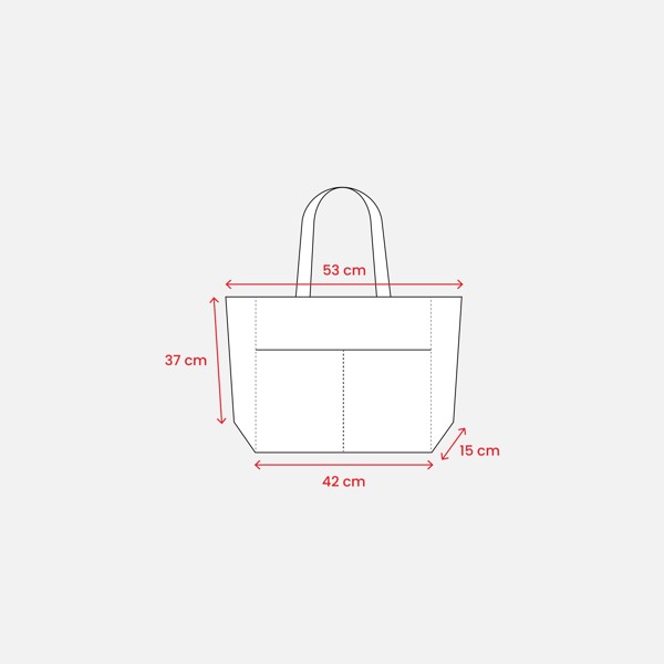 Recycled Cotton Bag 450 G/M2 With Long Handles And Double Front Pocket