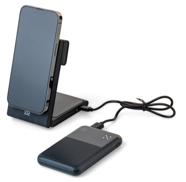 Recycled ABS wireless charger powerbank Miren - White