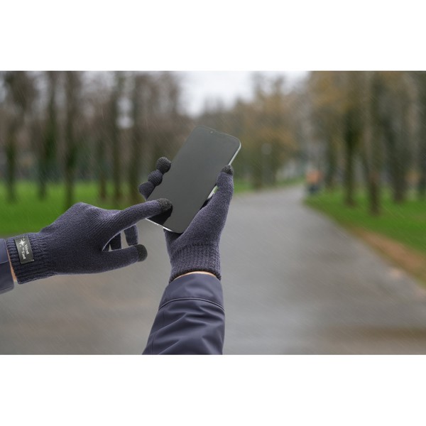 BURROW. Gloves made from recycled polyester (100% rPET), with touch tips - Black