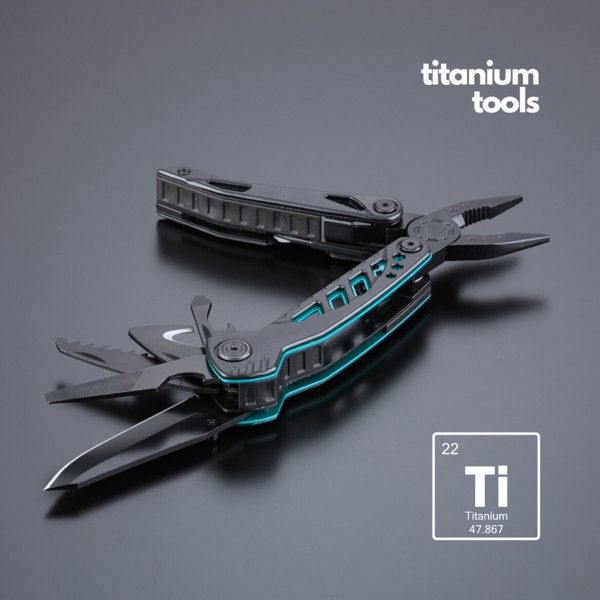 Optima Titanium-Coated Steel Multitool - Turquoise