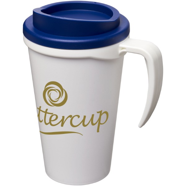 Mug isolant Americano® grande 350ml - Blanc / Bleu