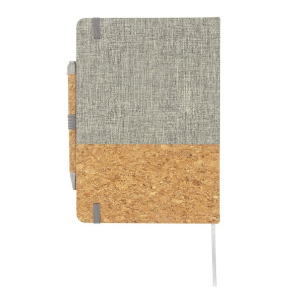 Cork notebook A5 with ball pen | Layla - grey