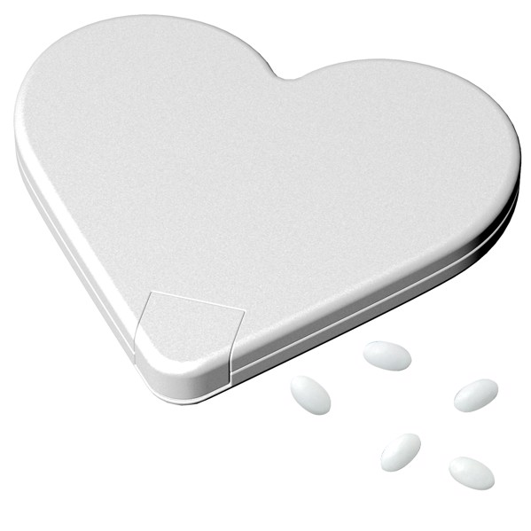 Distributeur De Pastilles De Menthe "Coeur" - Blanc