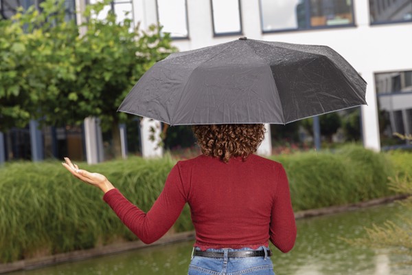 21" Impact AWARE™ RPET 190T Pongee dual colour mini umbrella - Silver