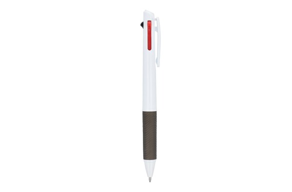 3 Colour pen with grip and keycord - White / Black