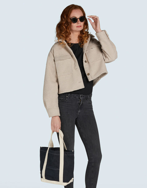 Canvas Denim Shopper - Dark Blue Stonewash / Natural / ONE SIZE