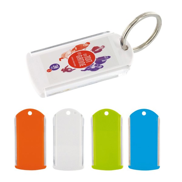 KEY-RING LABEL HOLDER - Blanc / 
