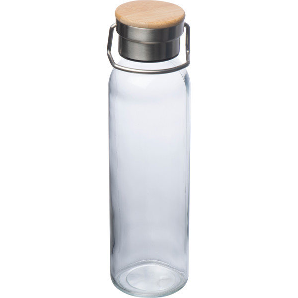 Glass bottle with neoprene sleeve, 600ml RAMONA - Silvergrey