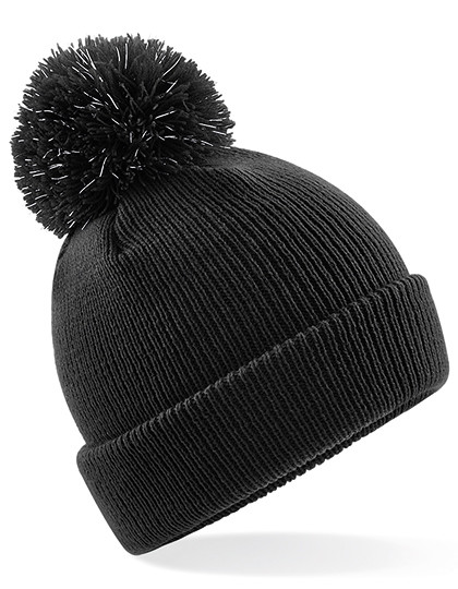 Junior Reflective Bobble Beanie - Black / One Size