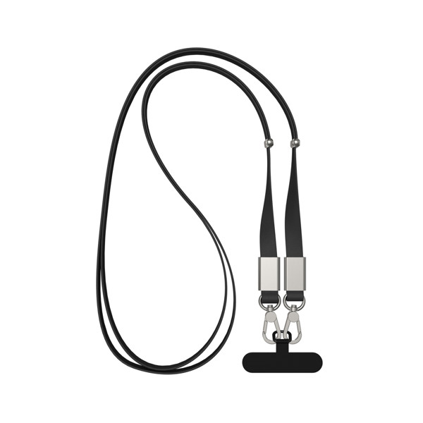 Crossbody lanyard Nivo RCS z recyklovaného PET - Černá