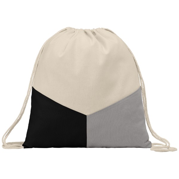 Triad - Sac à cordon en coton recyclé multicolor - Noir/ Gris / Transfert de chaleur