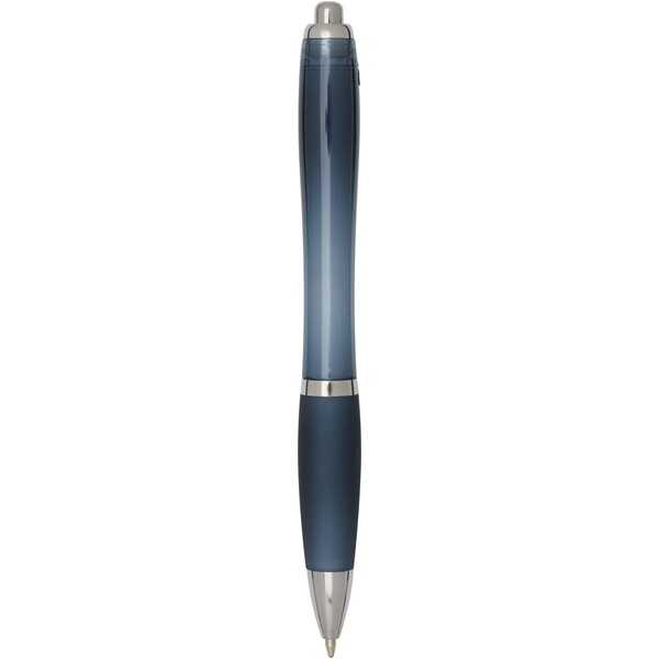 Stylo bille en plastique recyclé RCS avec corps et grip colorés (encre noire) Nash - Bleu hale