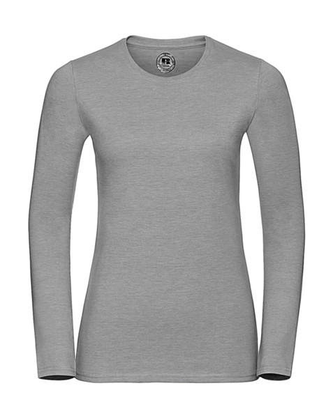 Ladies Long Sleeve Hd T - Silver Marl / L