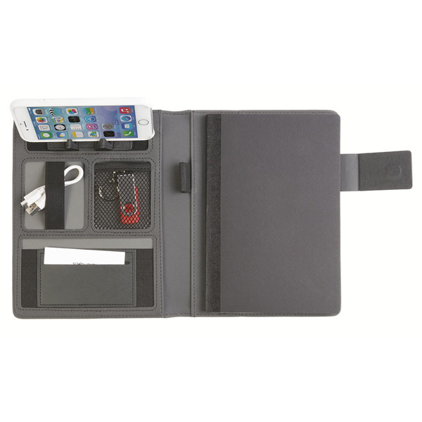 Σημειωματάριο και Οργανωτής τεχνολογίας με ύφασμα μελανζέ με κανονικό σημειωματάριο (A5)