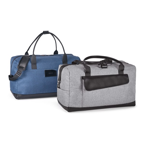 Motion Bag. sac de voyage en polyester cationique 600D et en simili cuir - Gris Clair