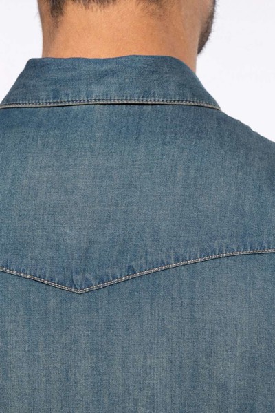 Men's Long-Sleeved Denim Shirt - S