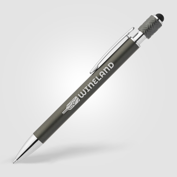 Wave Aluminium Spinner Stylus Pen - Gunmetal / 4 Color inkjet