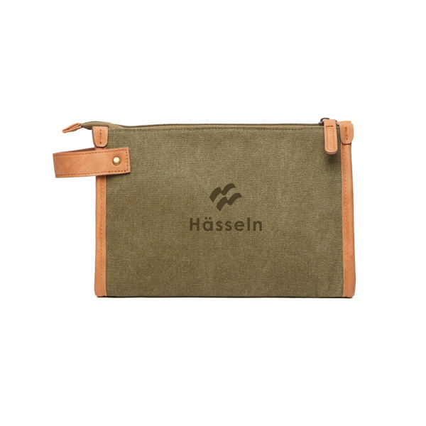 Toaletní taška VINGA Bosler z GRS recykl. canvas - Zelená