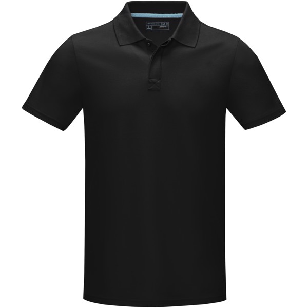 Polo para homem em material de orgânico "Graphite" - Preto liso / XS