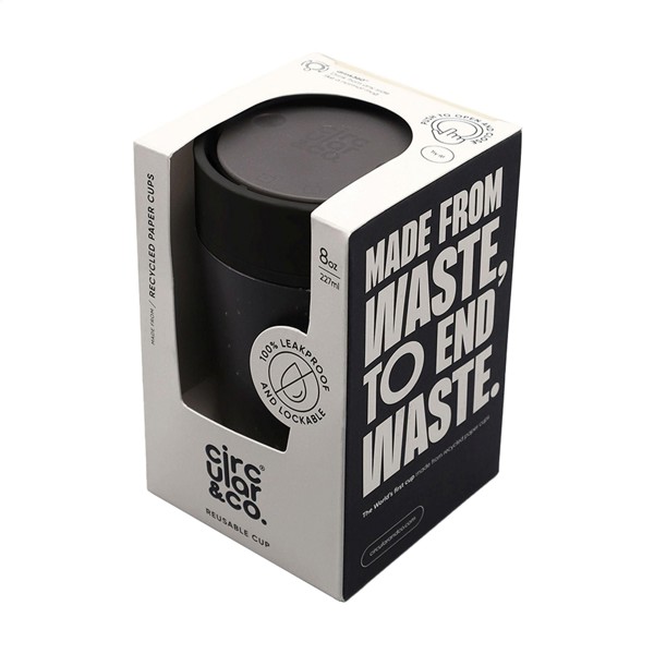 Circular&Co Recycled Coffee Cup 227 ml mug - Blanc / Noir