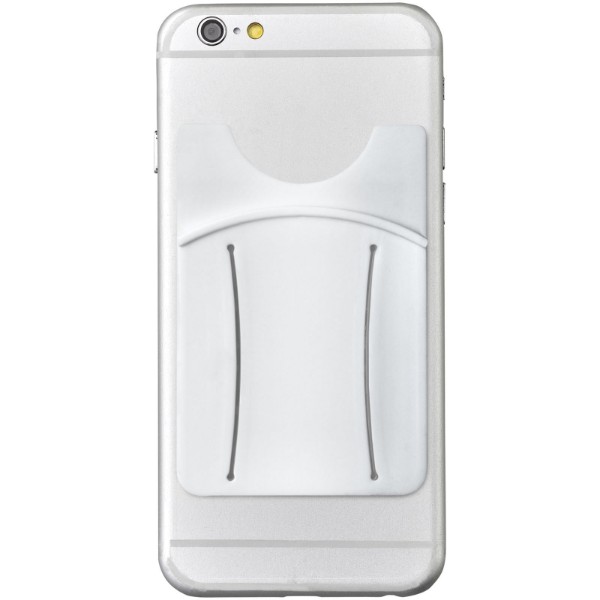 Storee silicone smartphone wallet with finger slot - White