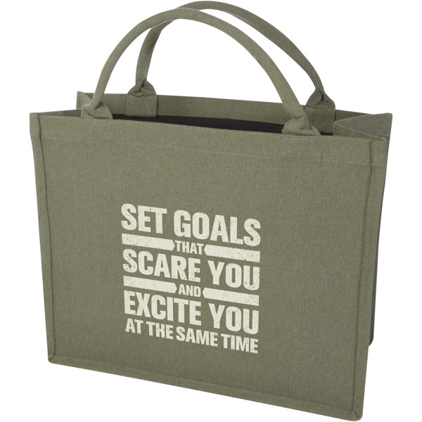 Tote bag per libri in materiale riciclato da 500 g/m² Trace Aware™ - Verde