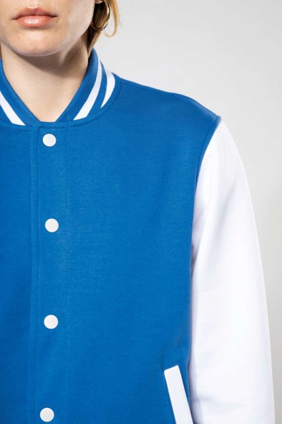 Unisex Teddy Fleece Jacket - Light Royal Blue / White / XS