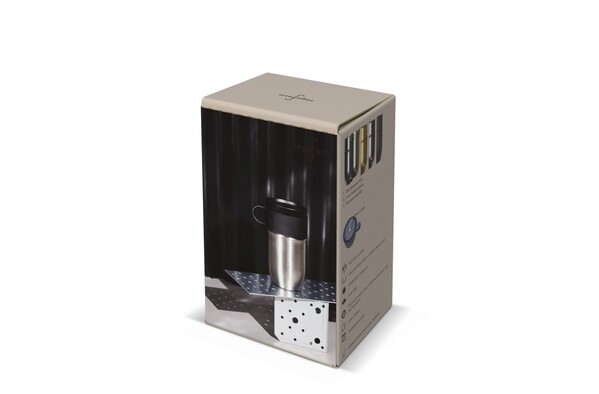 Mug isolé Sagaform Ted, 280ml, étanche et lavable au lave-vaisselle - Argent