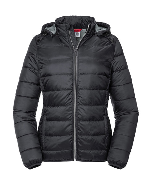 Ladies' Hooded Nano Jacket - Black / 3XL