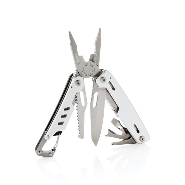 Solid multitool with carabiner - Silver