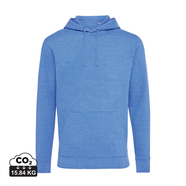 Nebarvená mikina s kapucí IQONIQ Torres z recykl. bavlny - Heather Blue / XXXL