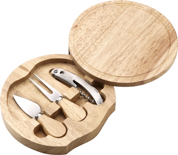 Wooden cheese plate set
