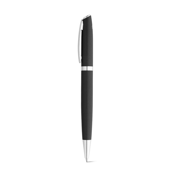 RE-LANDO-SET. Roller and ball pen set with 100% recycled aluminium body - Black