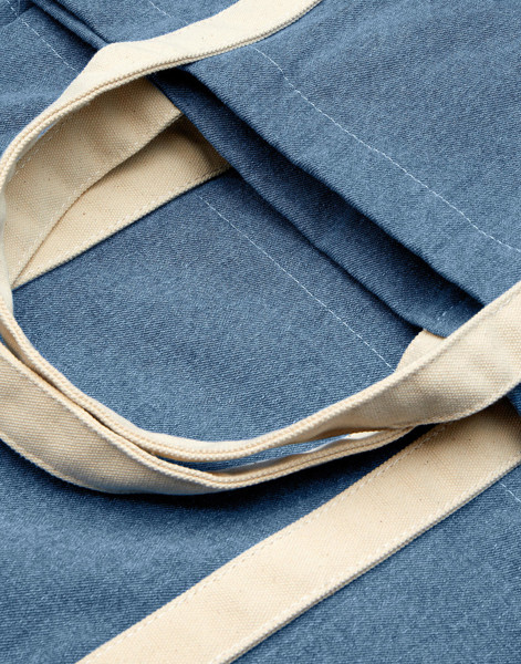 Canvas Denim Shopper - Dark Blue Stonewash / Natural / ONE SIZE