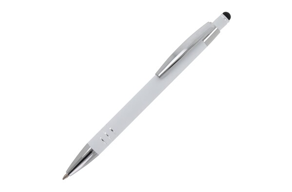 Stylo à bille Athènes Métal toucher doux - Blanc