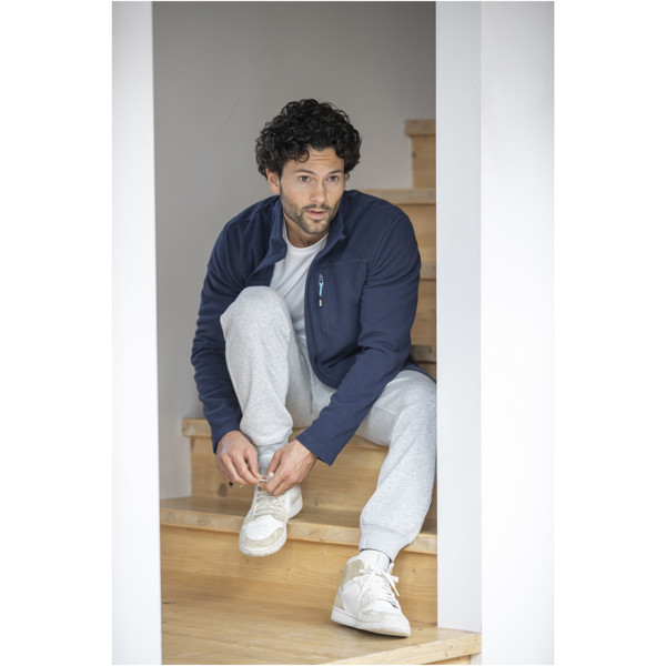 Casaco polar com fecho para homem GRS reciclado "Amber" - Branco / XS