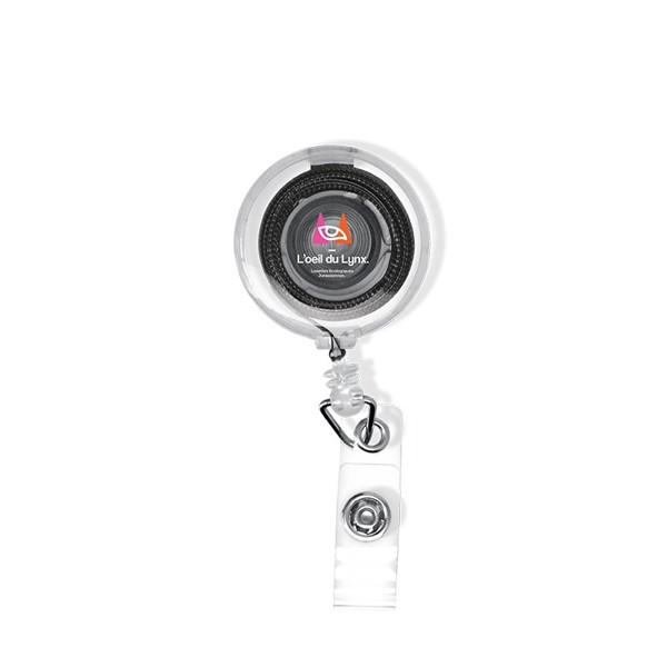 BADGE : PORTE-BADGES RETRACTABLE AVEC METRE RUBAN SOUPLE 1 m - Noir